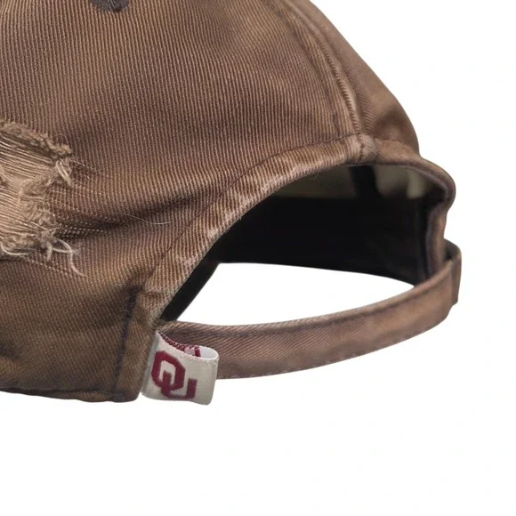 Vintage Rare American Needle Oklahoma Sooners Hat Unisex Brown OU Distressed